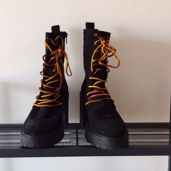 FREE PEOPLE THE DYLAN LACE-UP BOOTS IN BLACK  EU40 /US9 - Picture 4 of 7